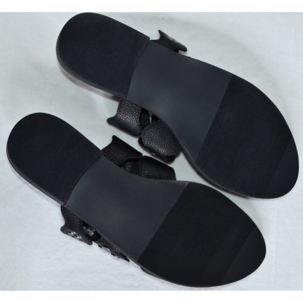 Matisse Wide Eyed Studded Leather Slide Sandals Black 9M - Picture 8 of 11
